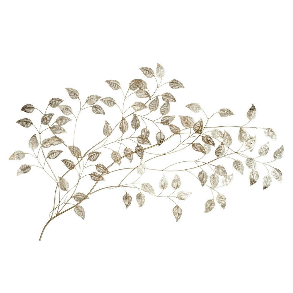 - Déco murale branchage en métal doré 110x65