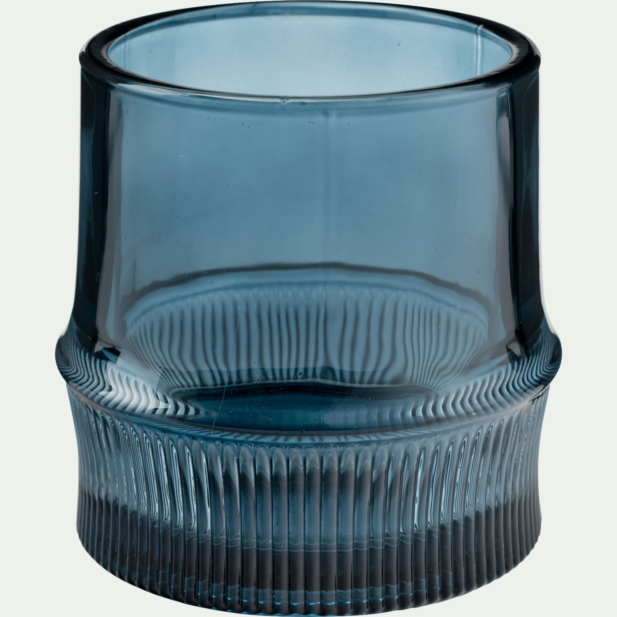 VLORE - Photophore en verre H8cm - bleu