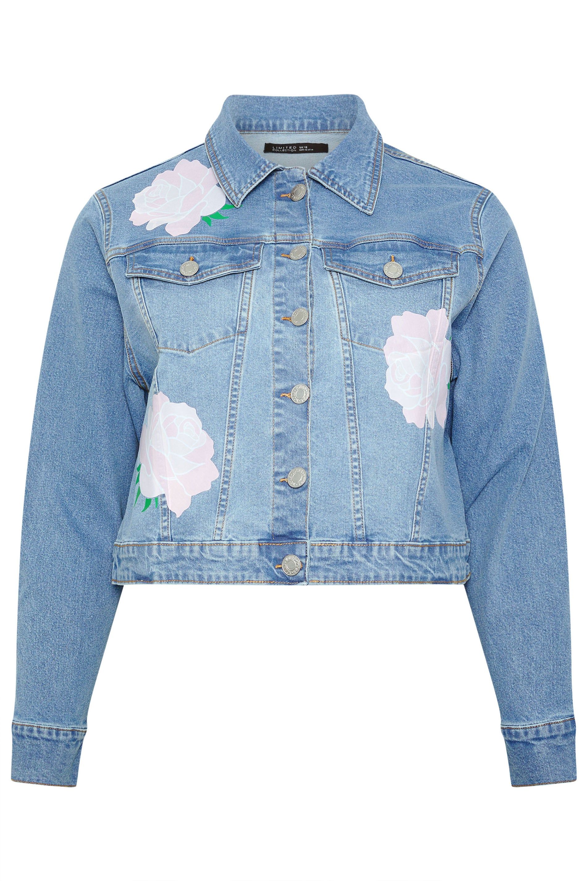 Yours Rose Printed Denim Jacket