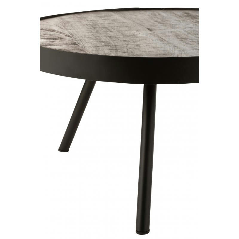 FIEN - Table basse bois de manguier et fer brun foncé D60