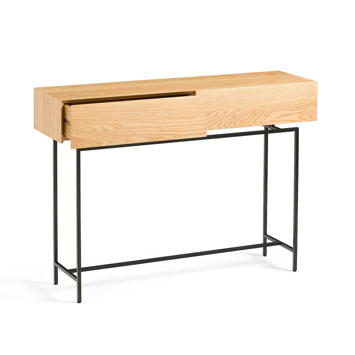 Console chêne, 2 tiroirs, Oreko