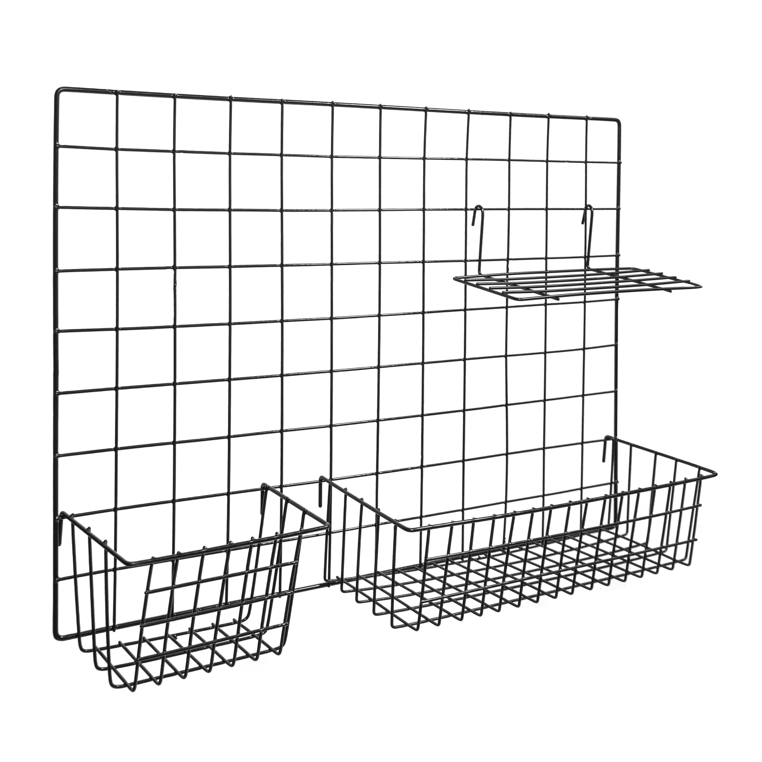 QUVIO Memobord staal + 3 items - Zwart