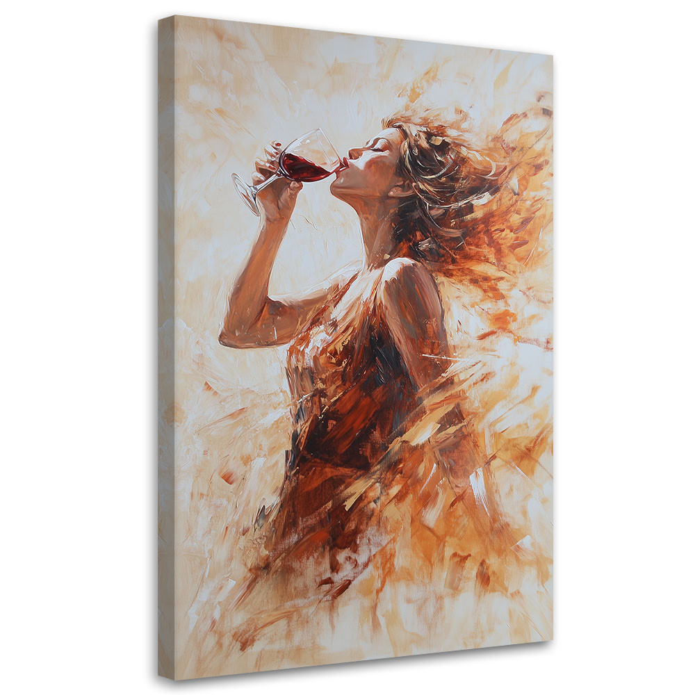 Feeby Obraz na płótnie, Kobieta z winem Glam 40x60