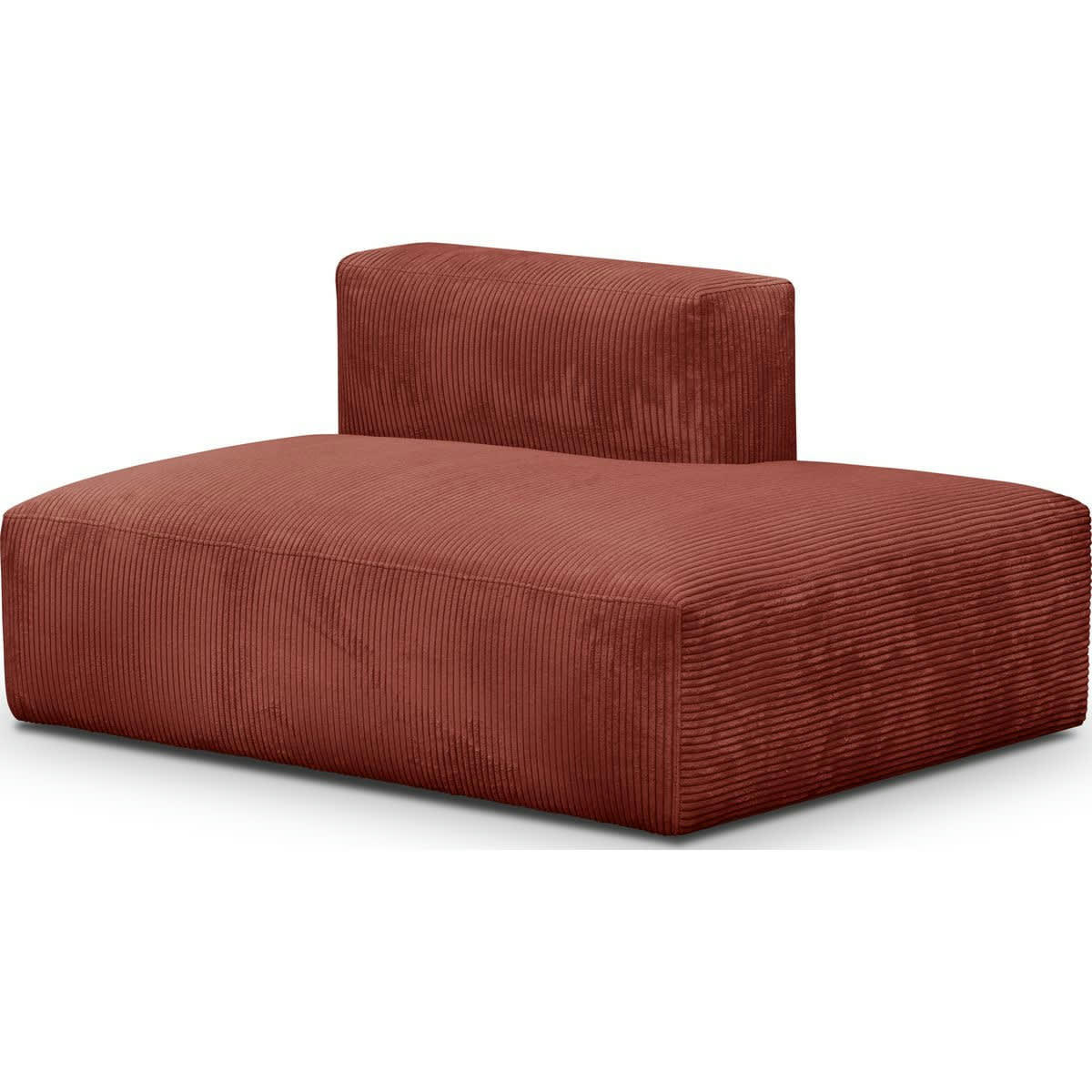MODULO NEW - Module d'angle ouvert à droite 2 places en velours côtelé rouille