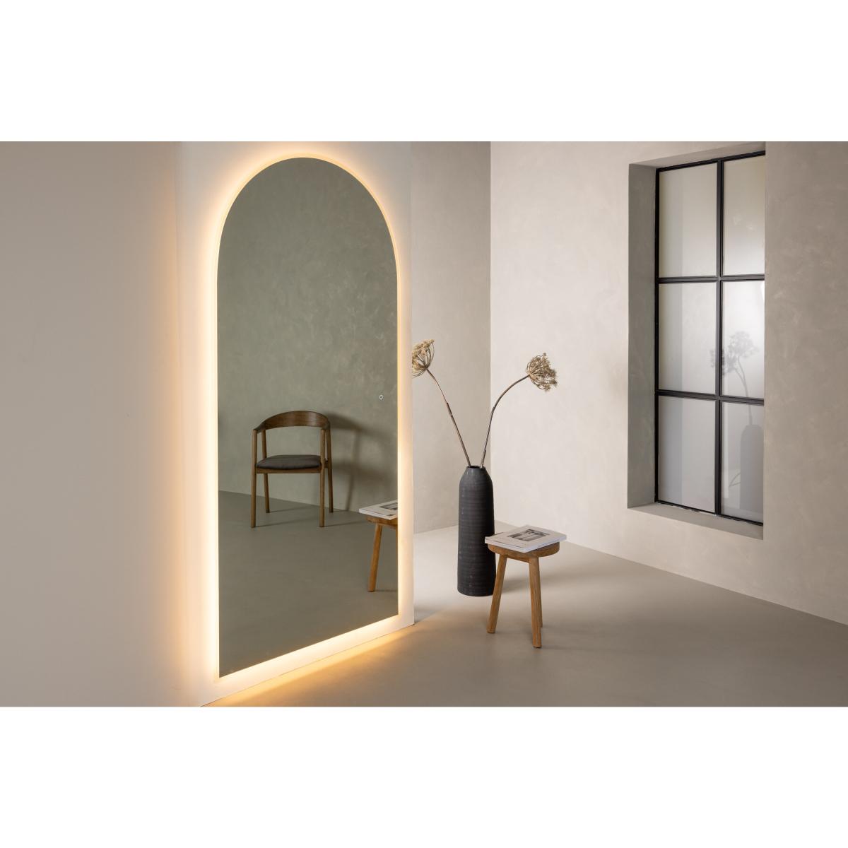 Svea - Fabiola gebogen spiegel met ledverlichting - 100 x 210 cm