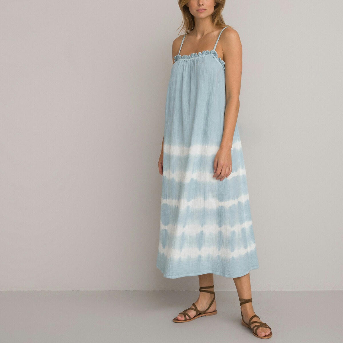 Robe longue bain de soleil, imprimé tie and dye