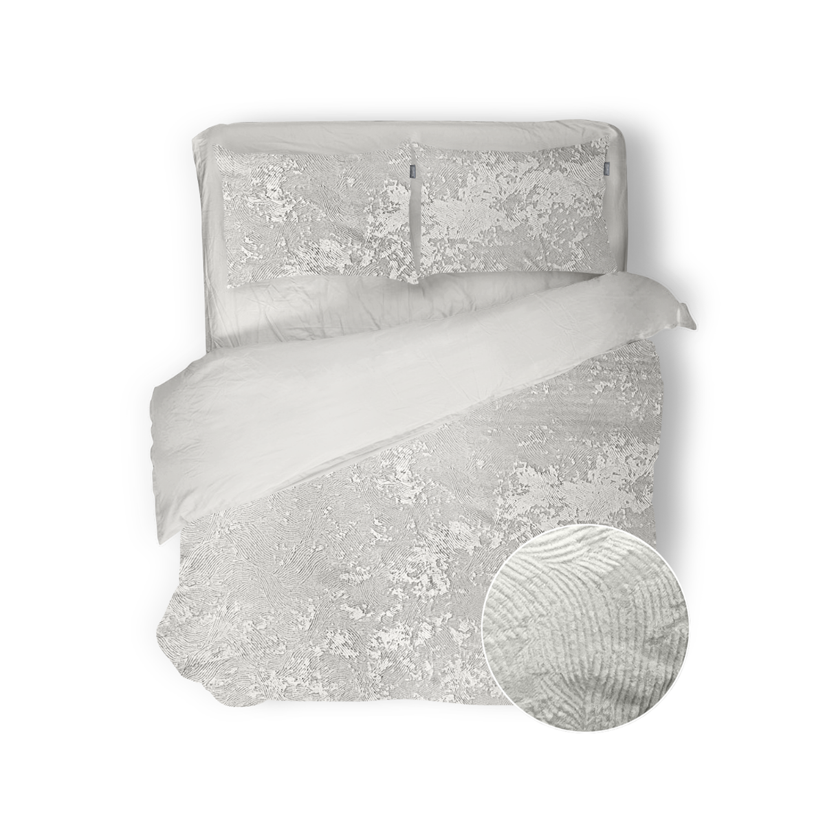 Eleganzzz Dekbedovertrek 3D Embossed Velvet Wave - off white