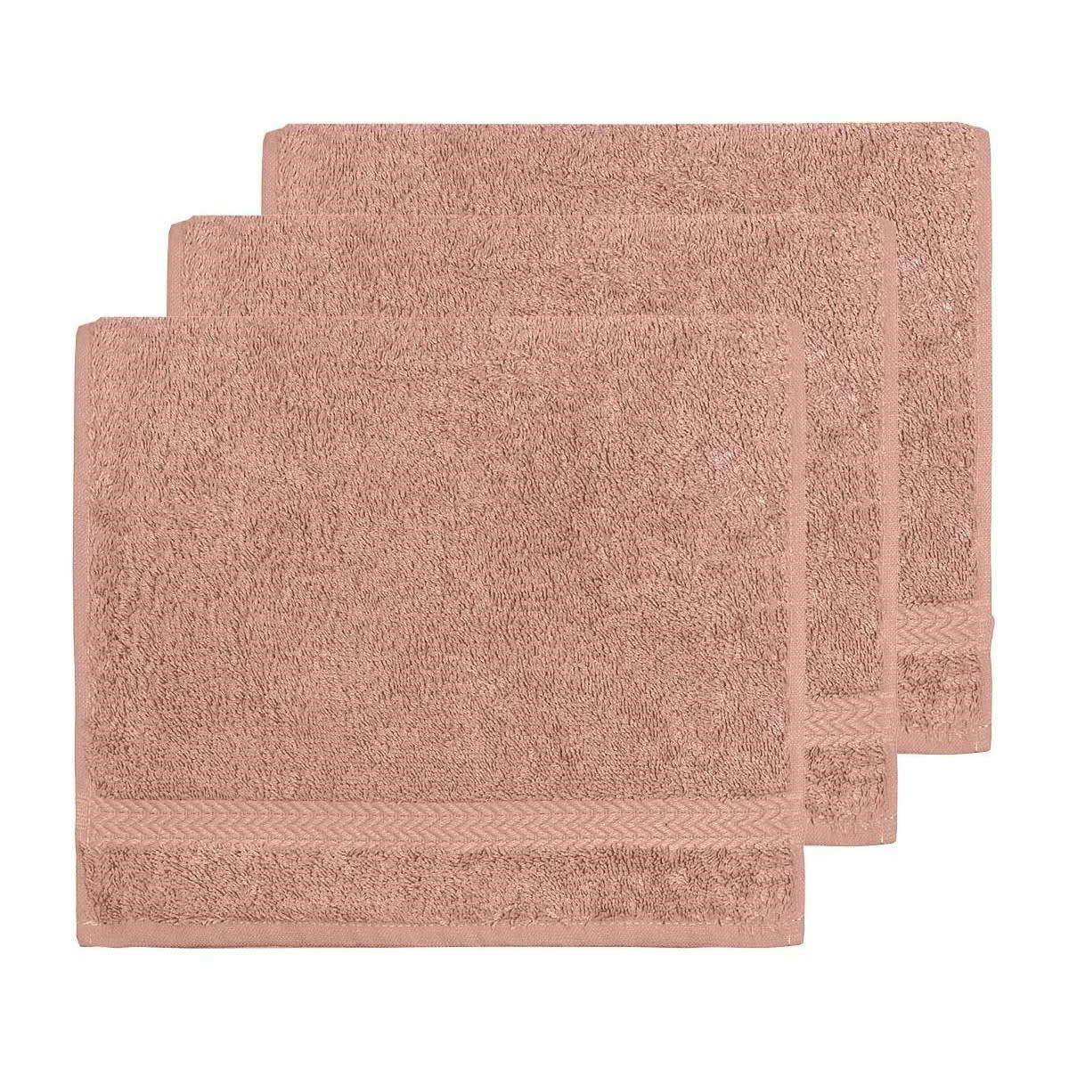 LUXURY - Lot de 3 serviettes invité 550gr/m²  nude 30x50 cm