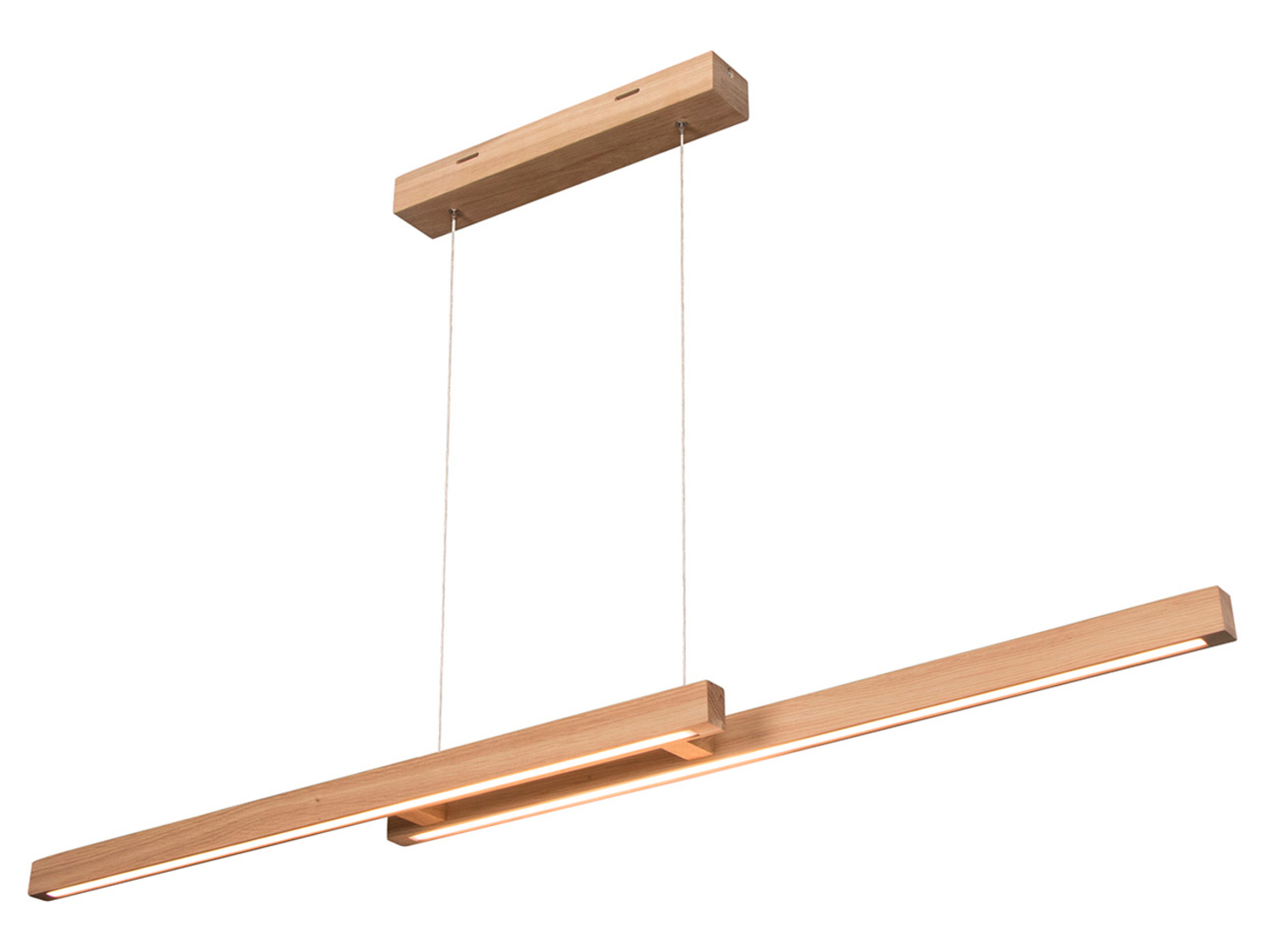 Lampa wisząca Smal Double LED 2-punktowa drewniana brązowa