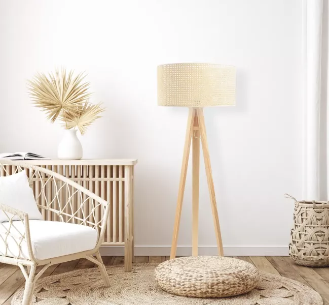 Lampa stojąca BOHO 40 rattan naturalny