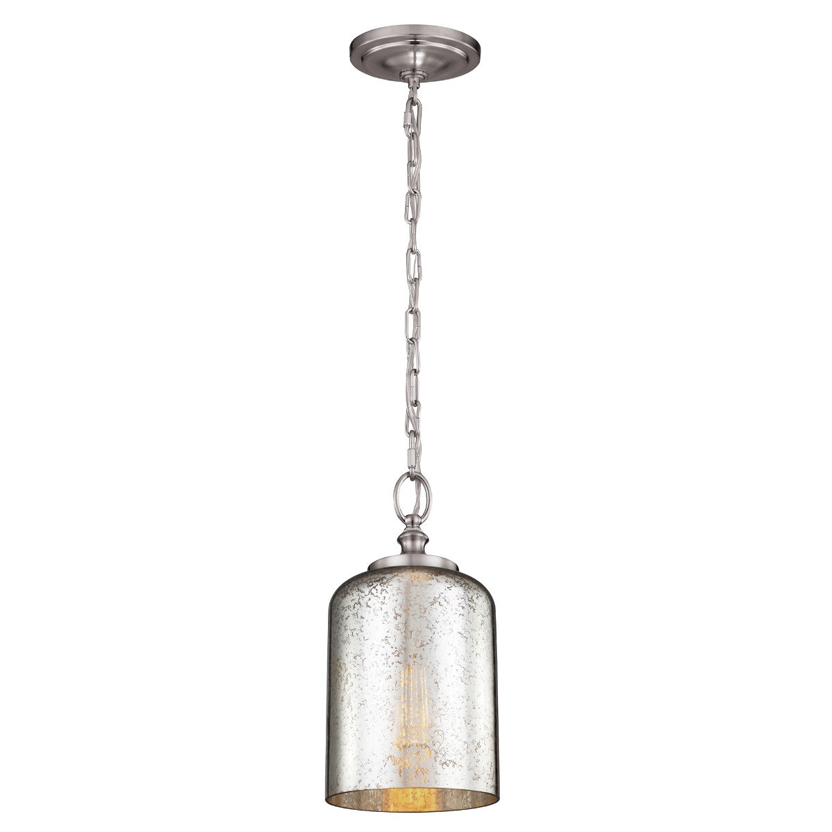 Lampa wisząca szczotkowana stal Hounslow 1xE27x60W Feiss