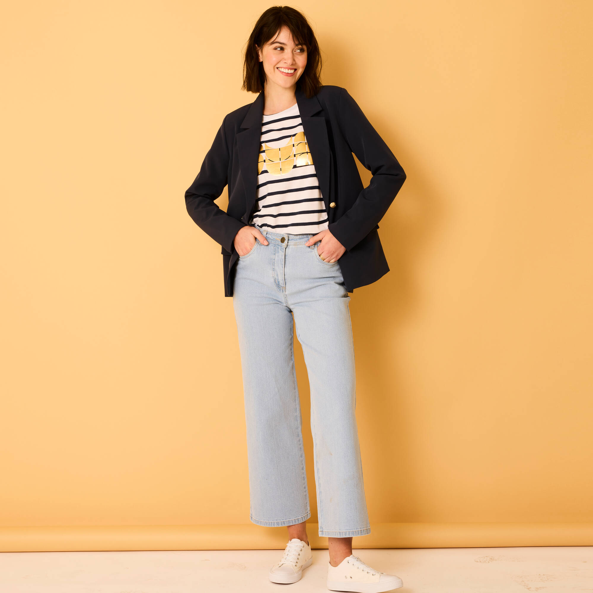 Veste blazer, boutonnage croisé