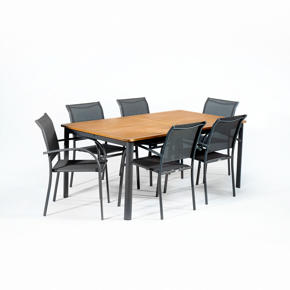 Conjunto de mesa FIELDFARE extensível e 6 cadeiras PIAZZA