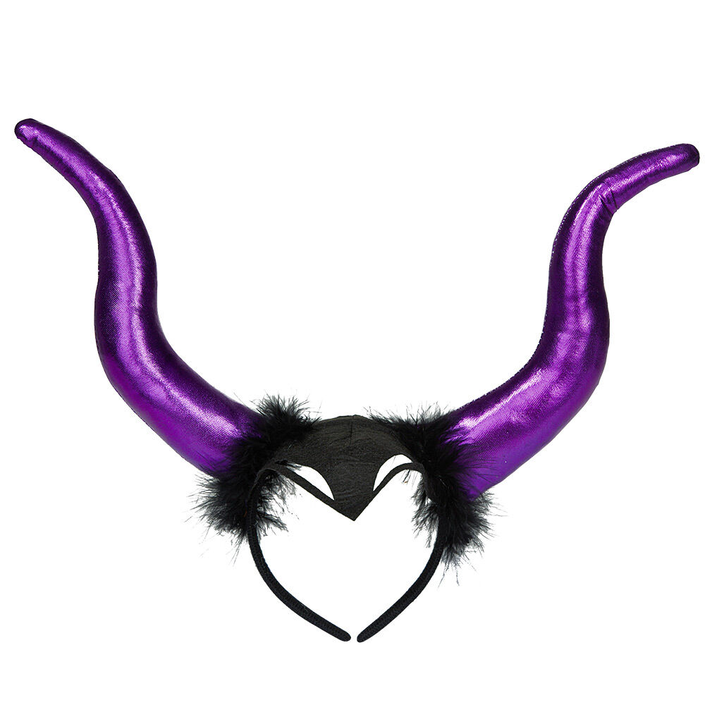 Serre-tête adulte corne de diable violet brillant