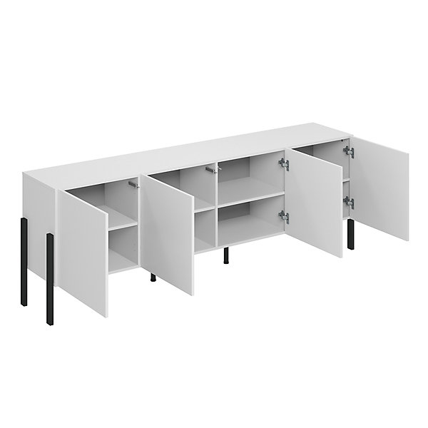 Meuble TV 4 portes 200 cm Berenice Blanc