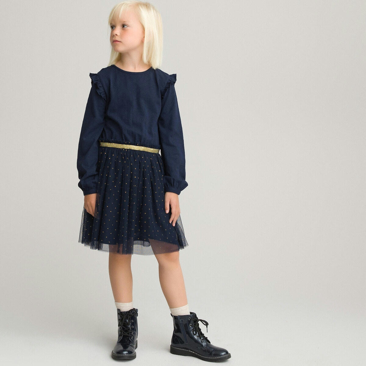 Robe manches longues à pois