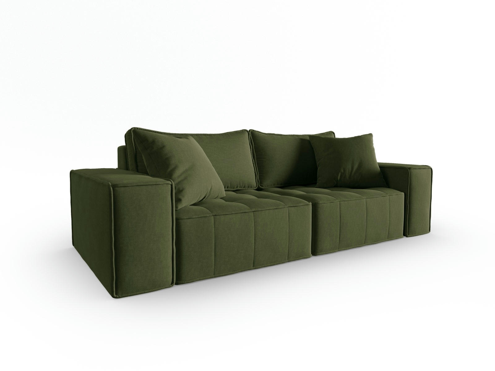 MIKE - Canapé modulable 3 places en tissu structurel vert