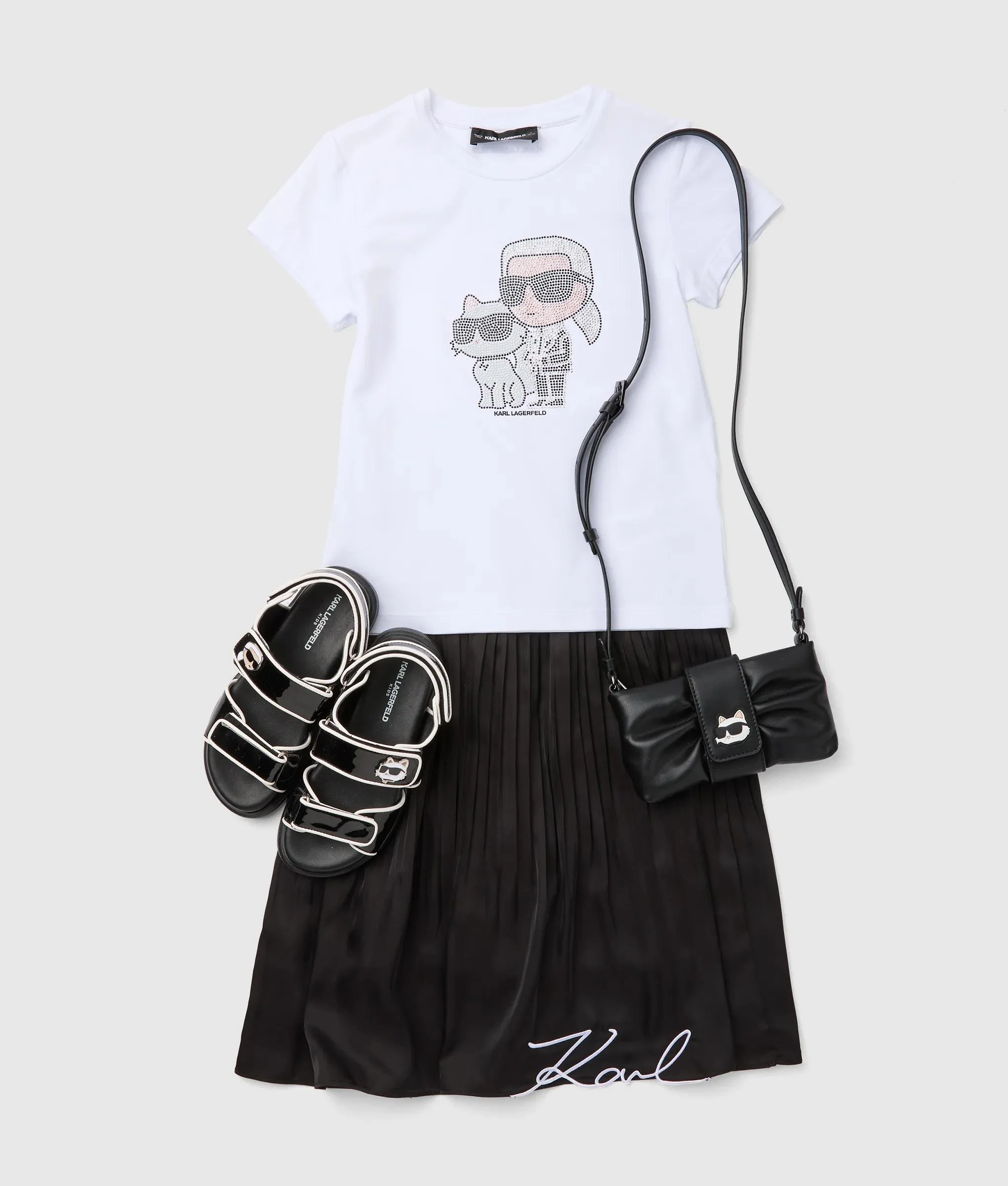 T-shirt Ikon Choupette à strass pour fille