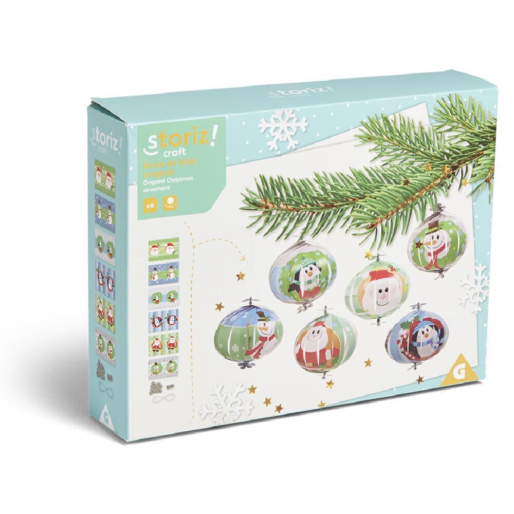 Boule de No&euml;l origami à confectionner x6