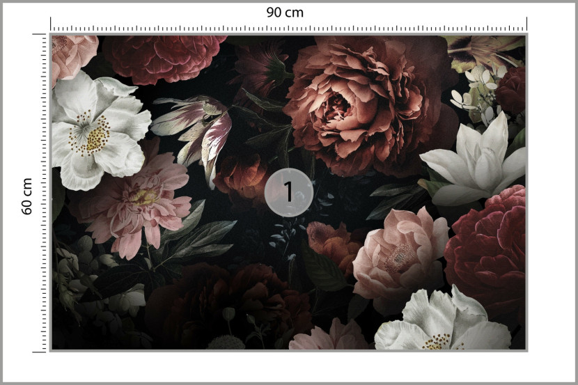 Fototapeta Piwonie Róże W Stylu Glamour 90x60cm