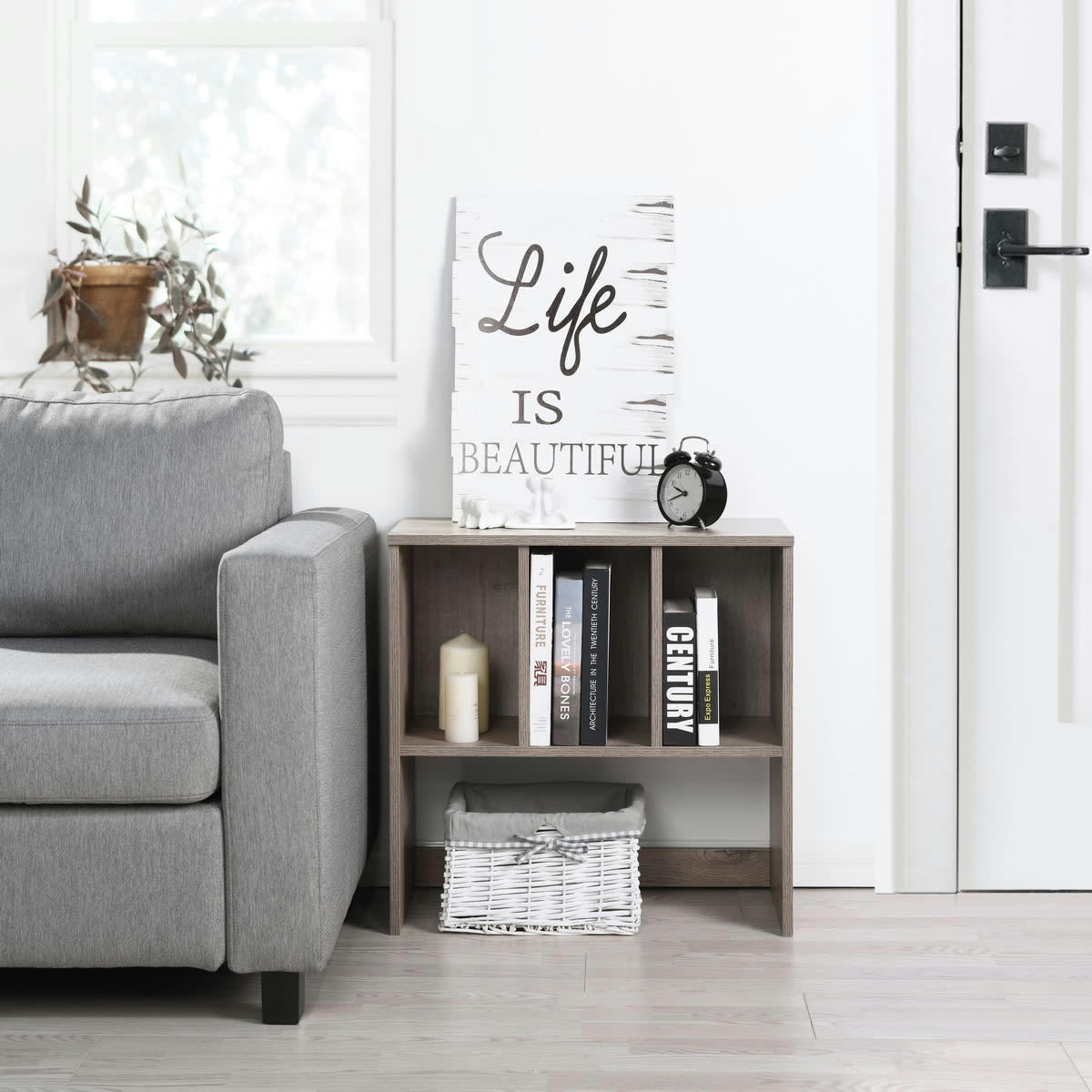 SIDE TABLE - Meuble de rangement 3 niches 60*30*60