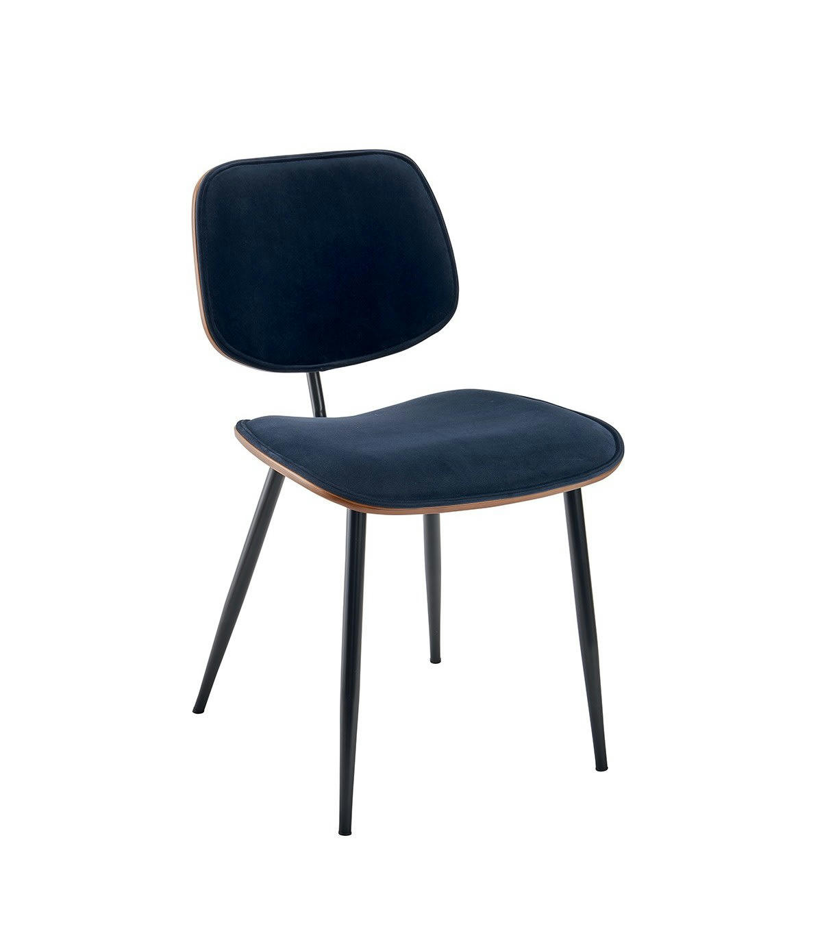 OLYMPIA - Lot de 2 Chaises en velours avec finition bois