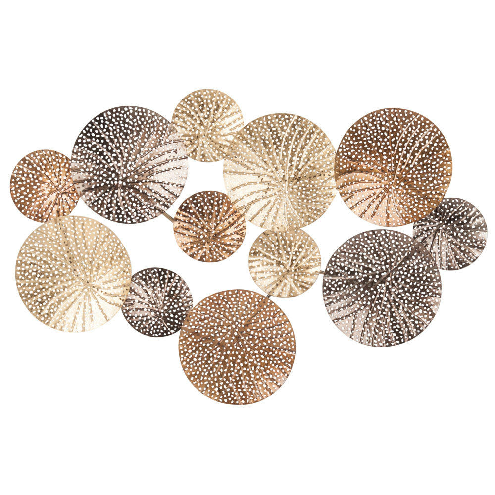 MAHINA - Déco murale en métal doré 79x51