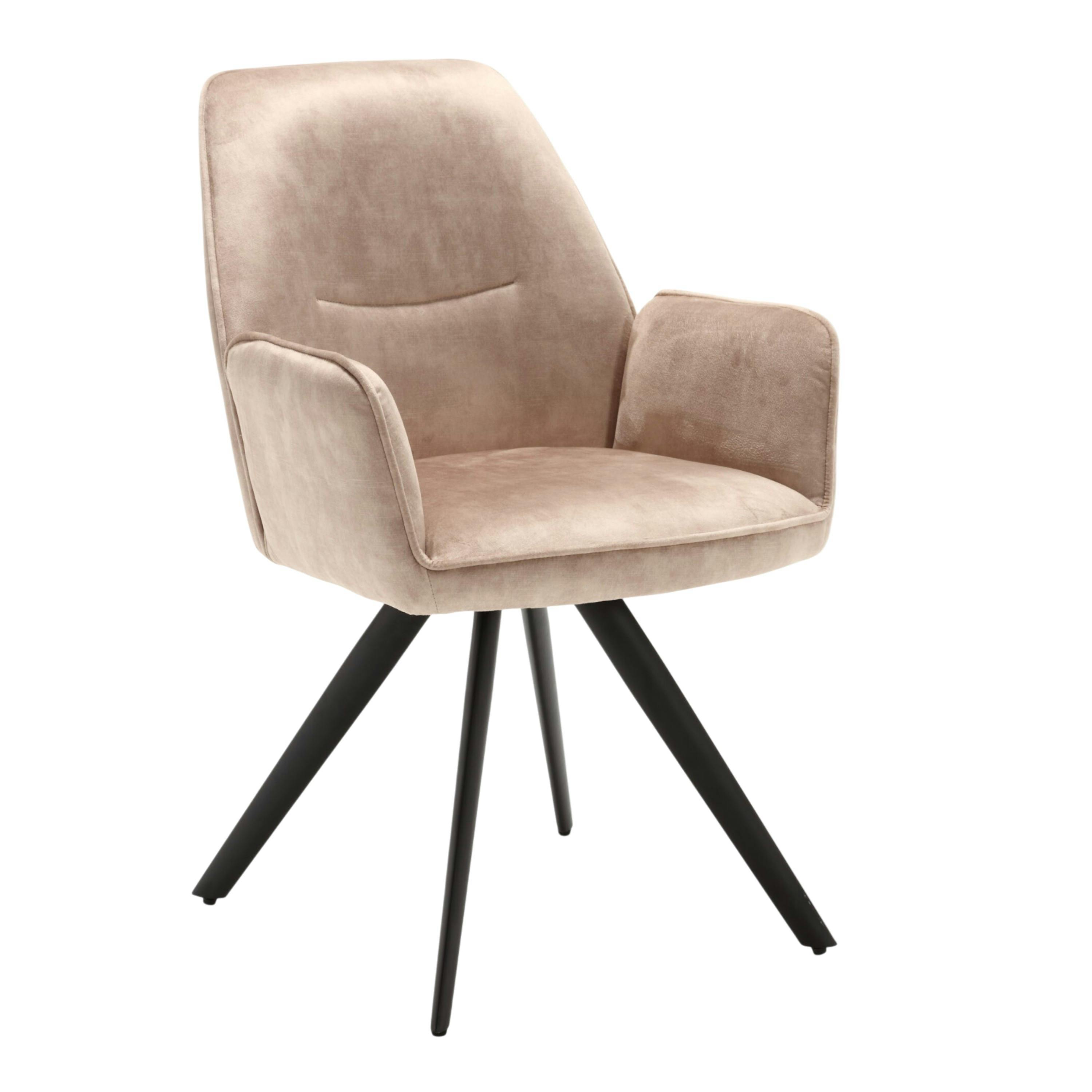 Fauteuil de table beige moderne (lot de 2) CORTINA