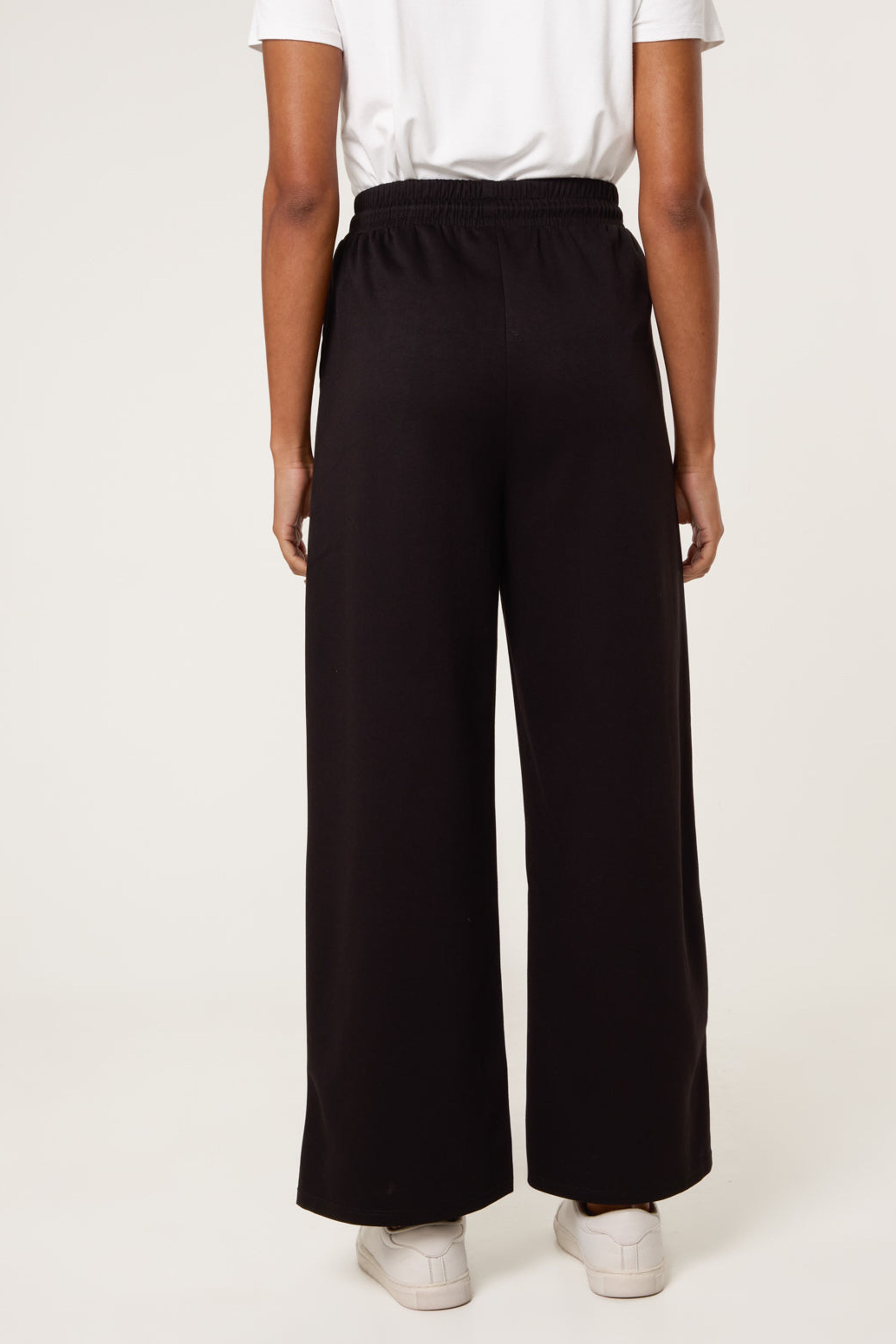Blue Vanilla Black Pintuck Wide Leg Trousers