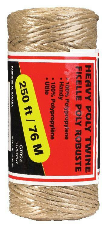 KingCord Heavy Duty Parcel Twine, 100% Polypropylene, Brown, 250-ft