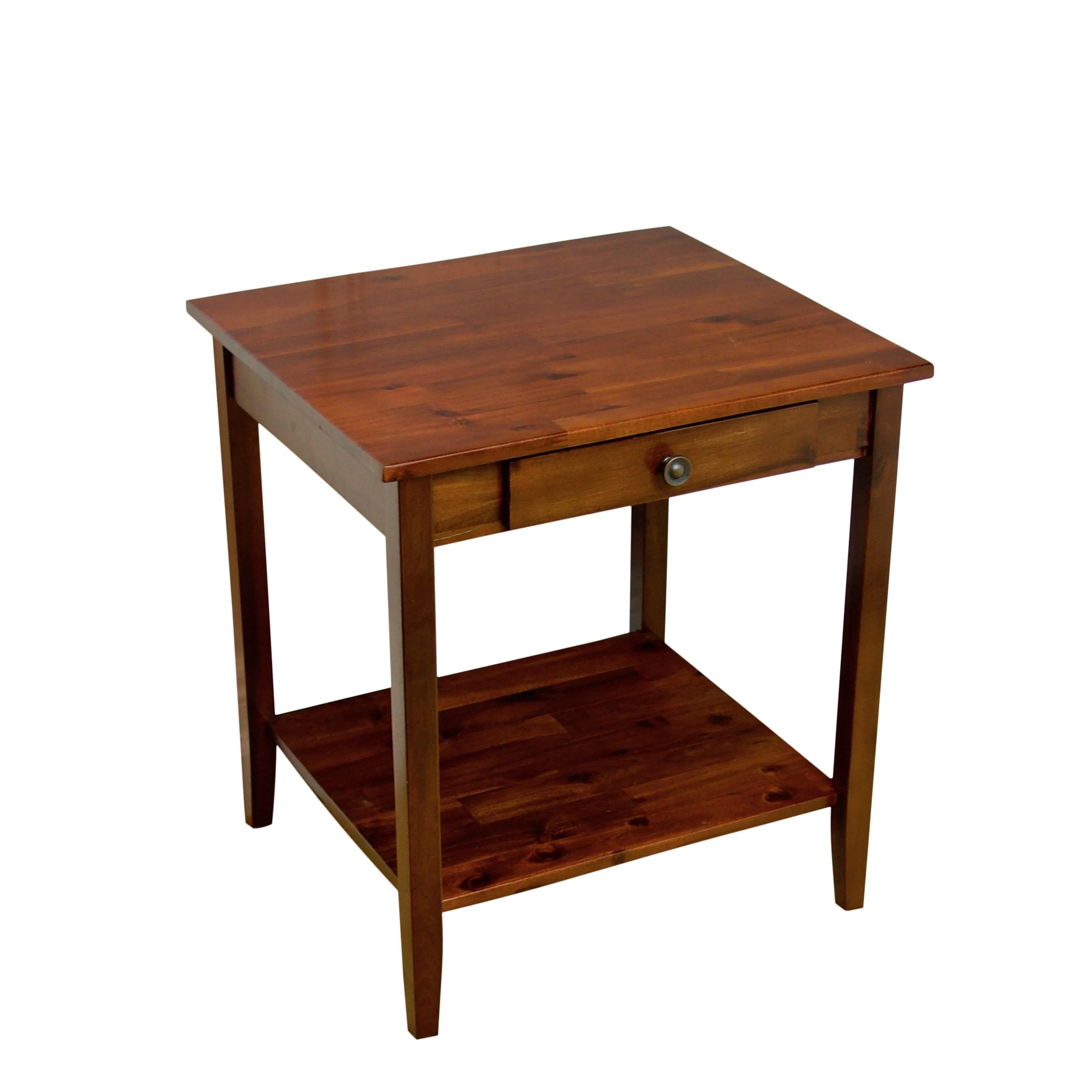 Porch & Den Holly Hill Solid Acacia 1-Drawer End Table