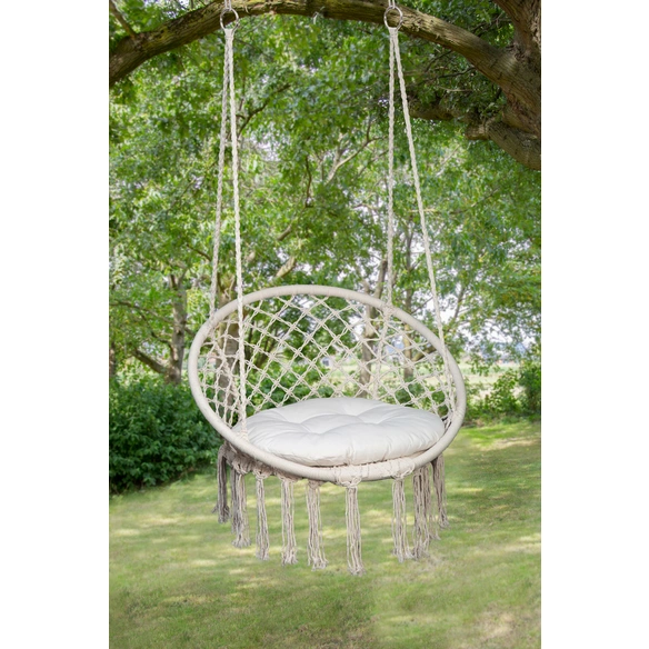 Hängesessel, »mycona«, LxBxH: 60x60x120 cm, Baumwolle/Polyester, beige
