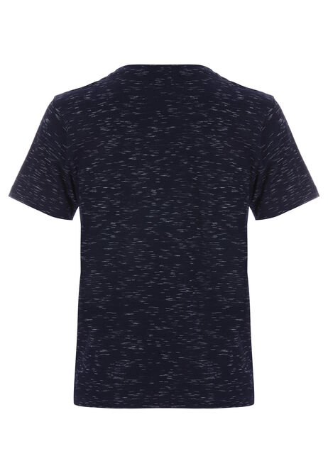 Mens Navy Space Dye Jersey Pyjama Top