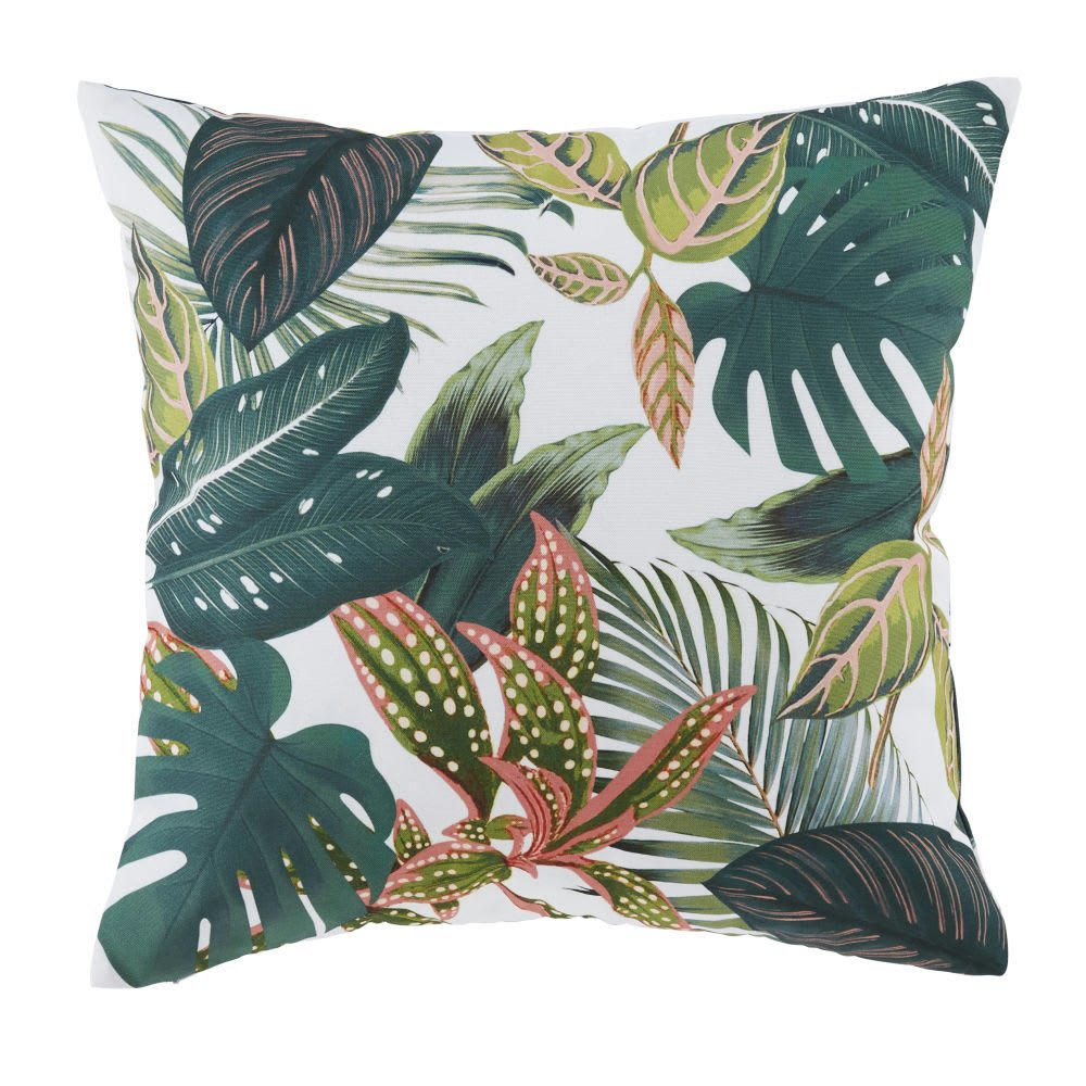 SOHANE - Coussin imprimé tropical vert et multicolore 45x45