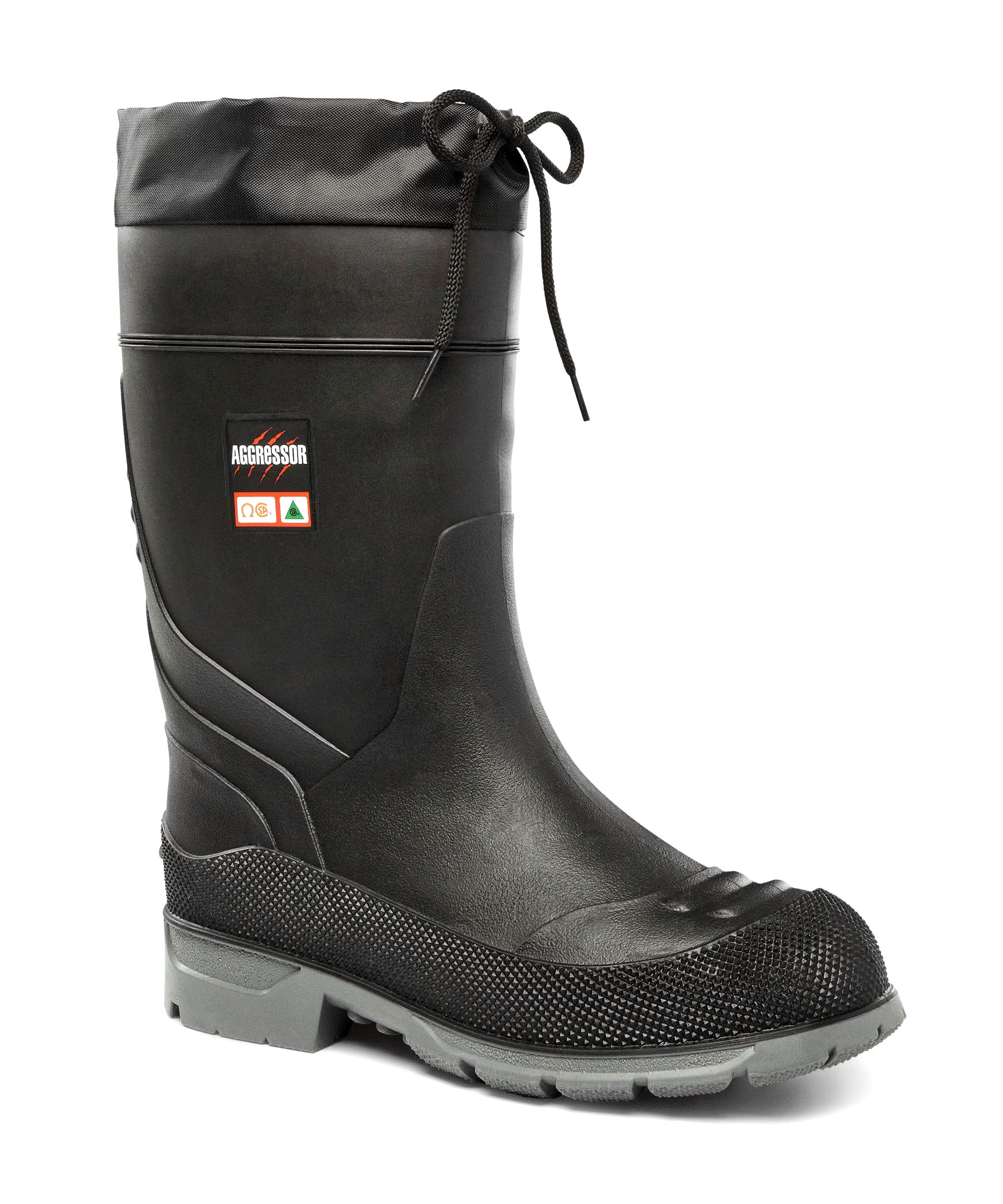 Aggressor Men's Steel Toe Steel Plate Waterproof Insulated Rubber Boots