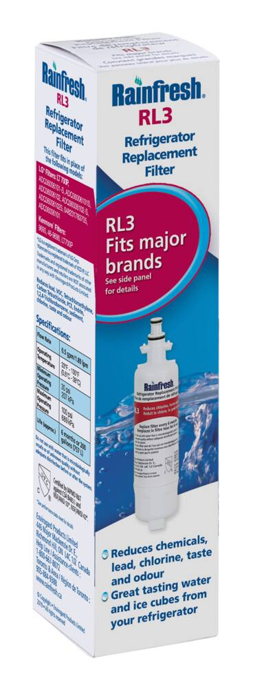 Rainfresh RL3 Fridge Replacement Water Filter for LG Fridges