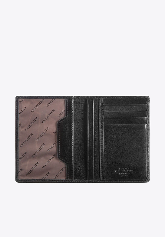 Etui na dokumenty skórzane z herbem czarne