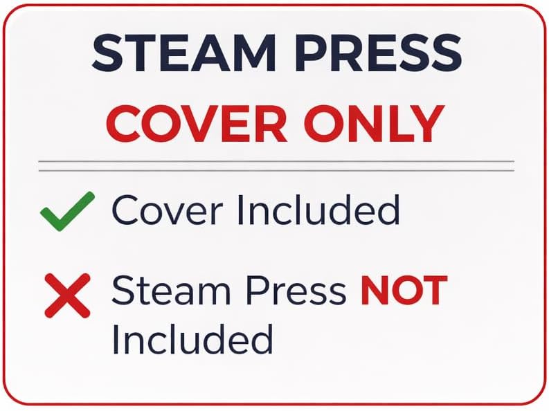 TIVIT Padded Cover for Steamfast SF-680 Mid-Size Steam Press, Alumitek Top Coating, Scorch Resistant, Thick Padding, Fastener Straps, Pull Bungee, 25x10.5”, Made in Italy