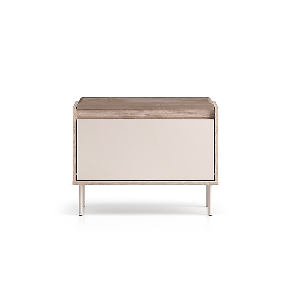 Banc meuble à chaussures 1 porte Alos Cachemire et Bois
