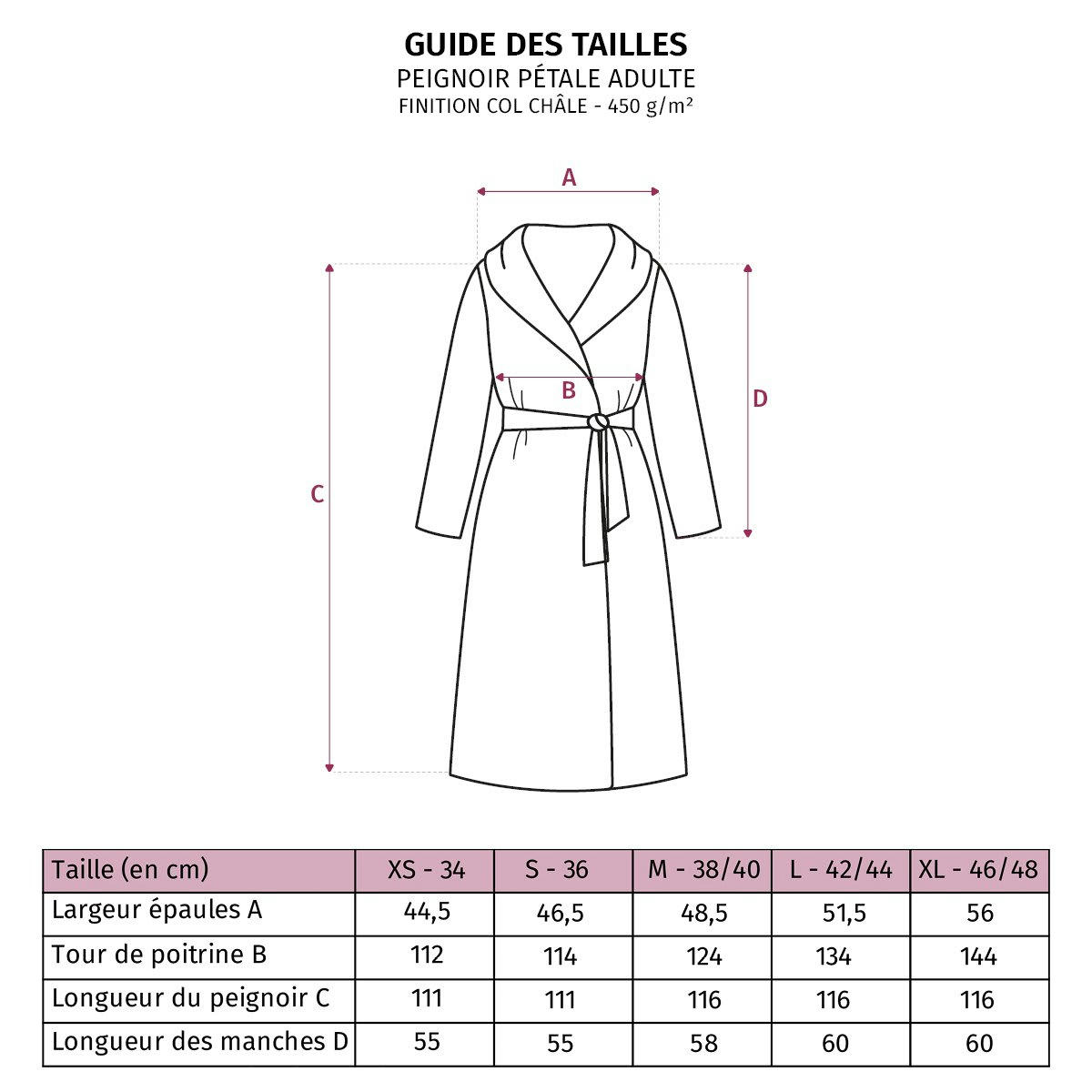 PÉTALE - Peignoir coton perle xl