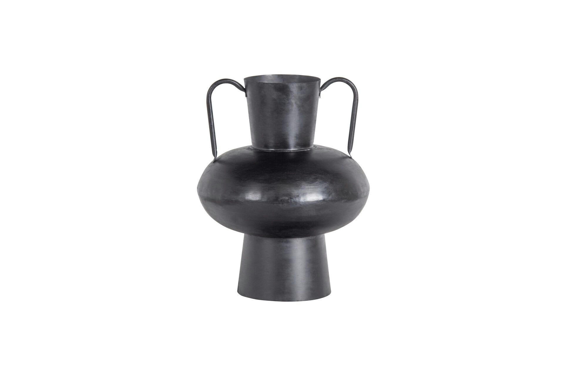 VERE - Grand vase en métal noir H37