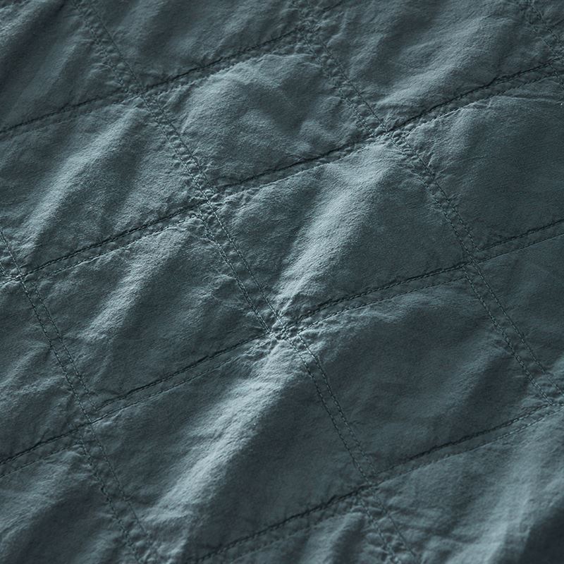 Stonewashed Cotton Dark Slate Quilted Pillowcase