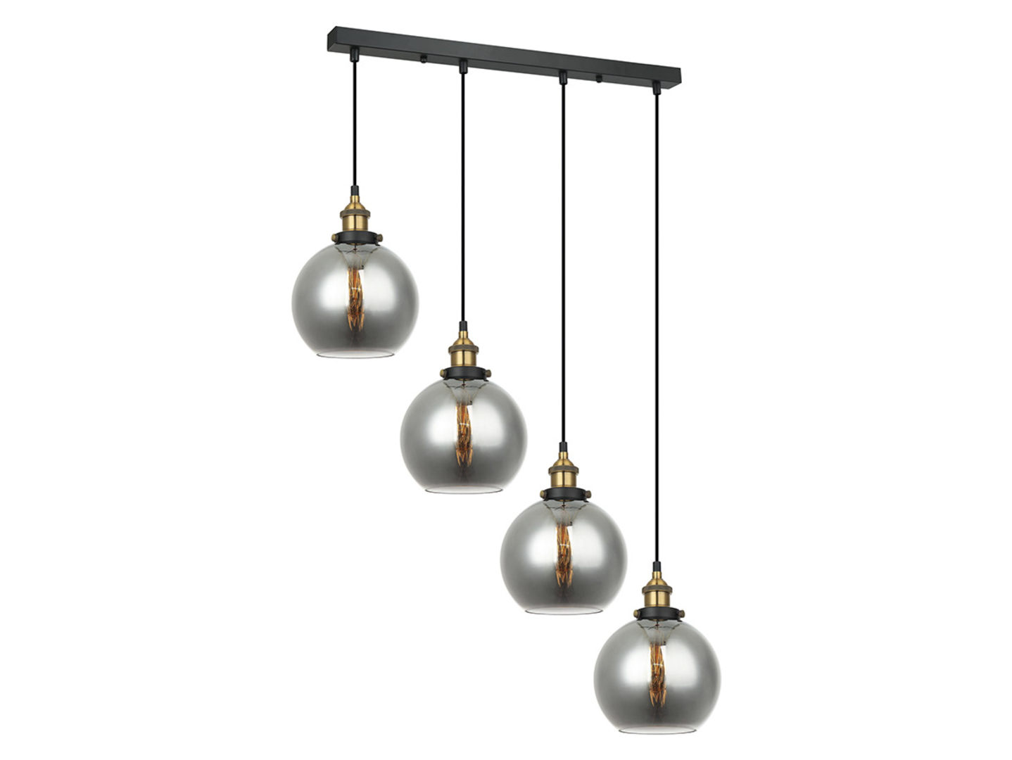 Lampa wisząca Cardena 4-punktowa stalowa czarna