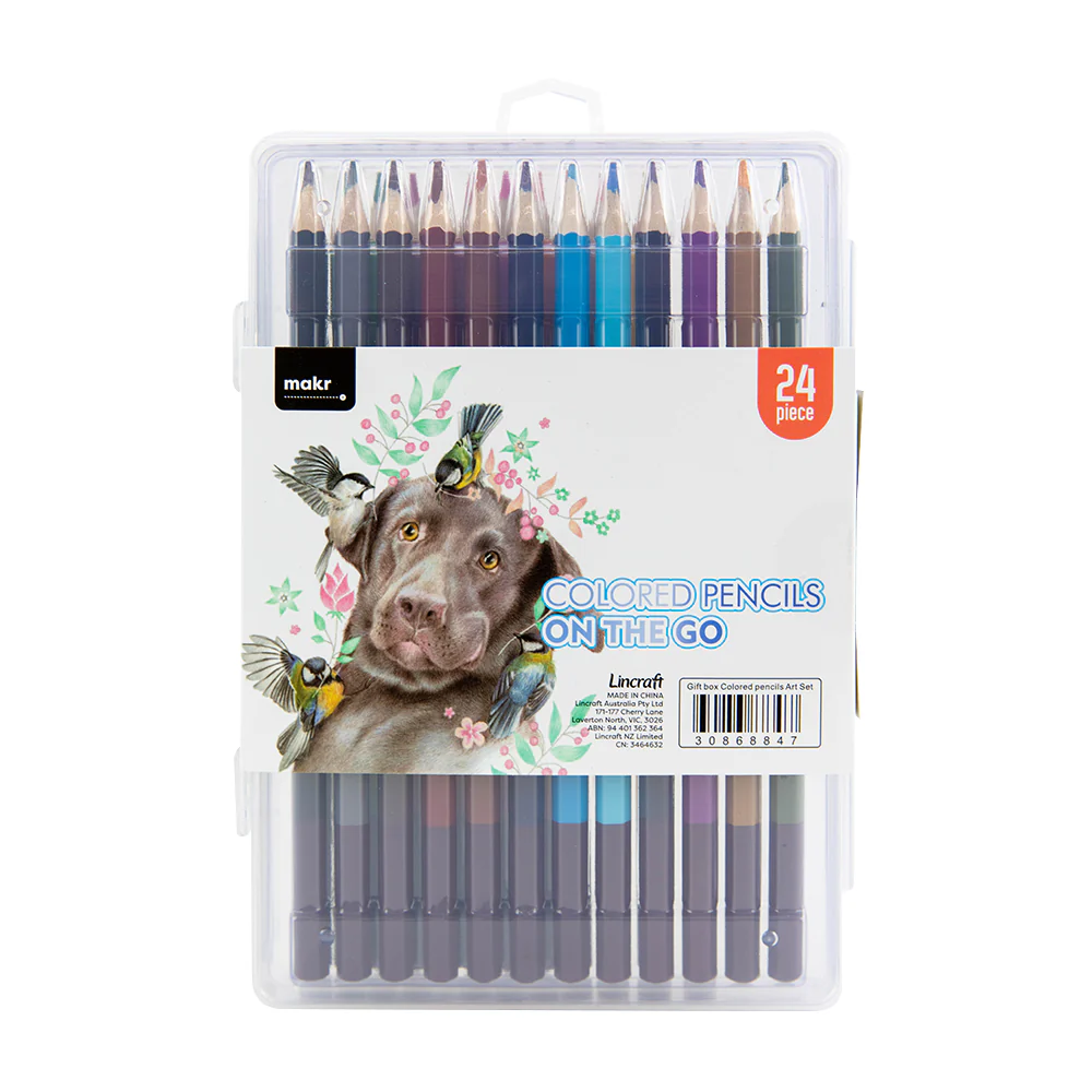 Makr Gift Box Coloured Pencils Art Set - 24pce