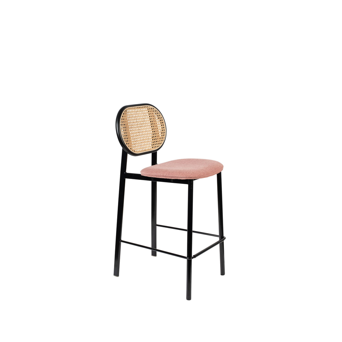 Zuiver Spike Barkruk rugleuning 64,5 cm Naturel/ Roze