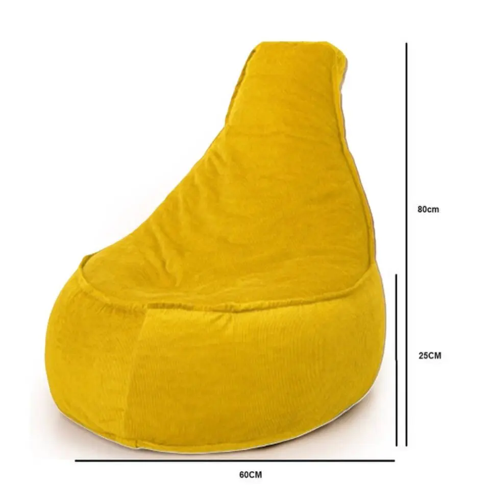 Parya Stoel Zitzak Ribstof - Zitzakfauteuil - Woonkamerzitzak �?Geel