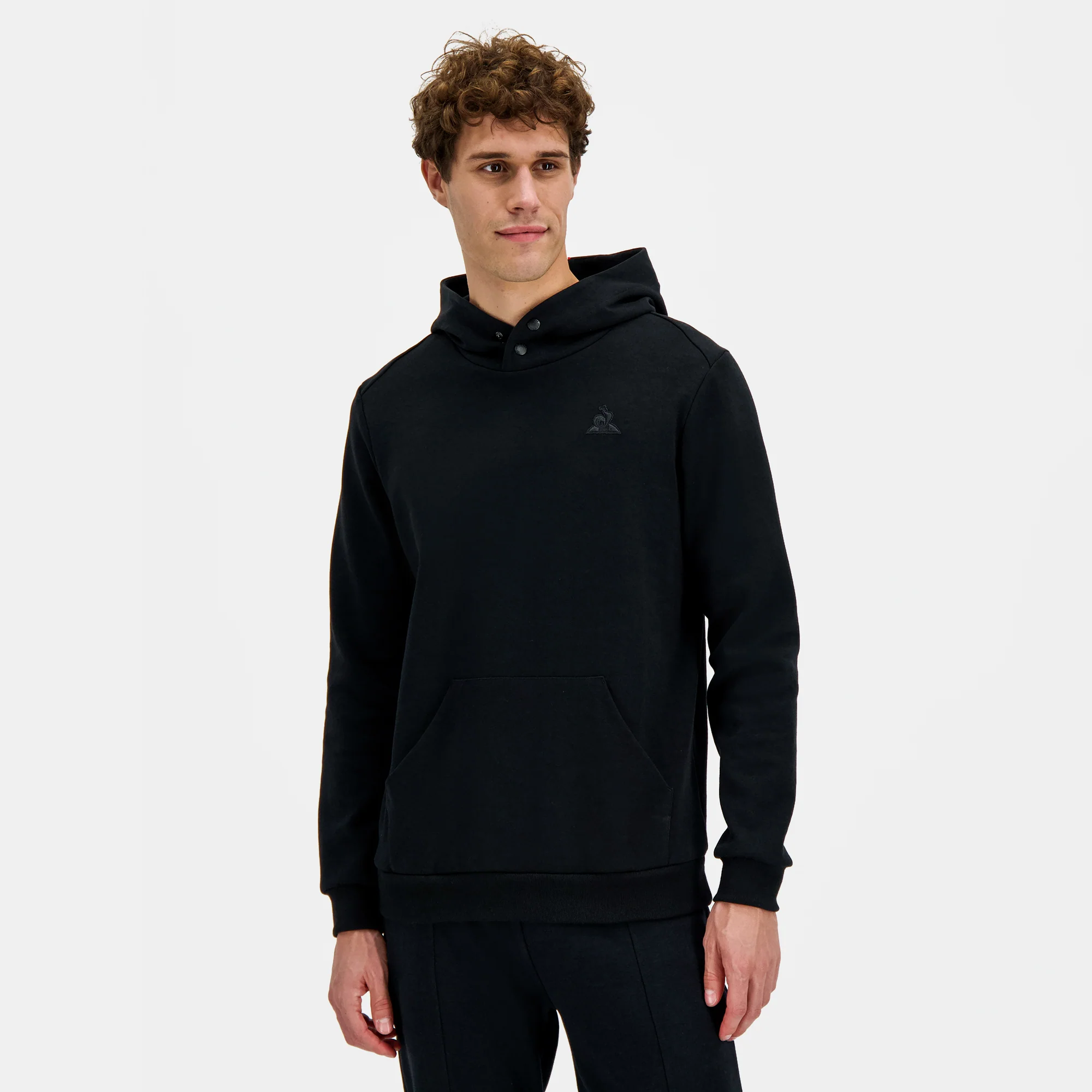 Sweat à capuche Essentiel double face avec logo brodé ton sur ton