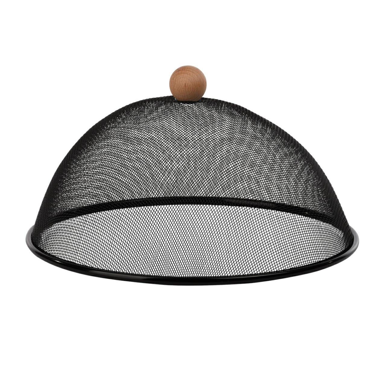 Osłona na żywność metalowa czarna 30 cm siatka