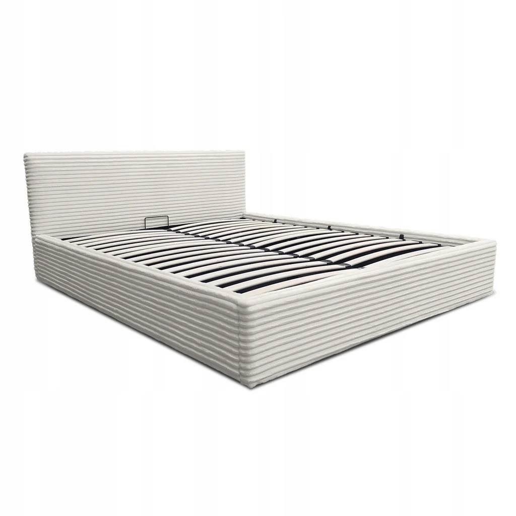 Łóżko tapicerowane z pojemnikiem i stelażem LT100 Cordo 140x200x80 krem