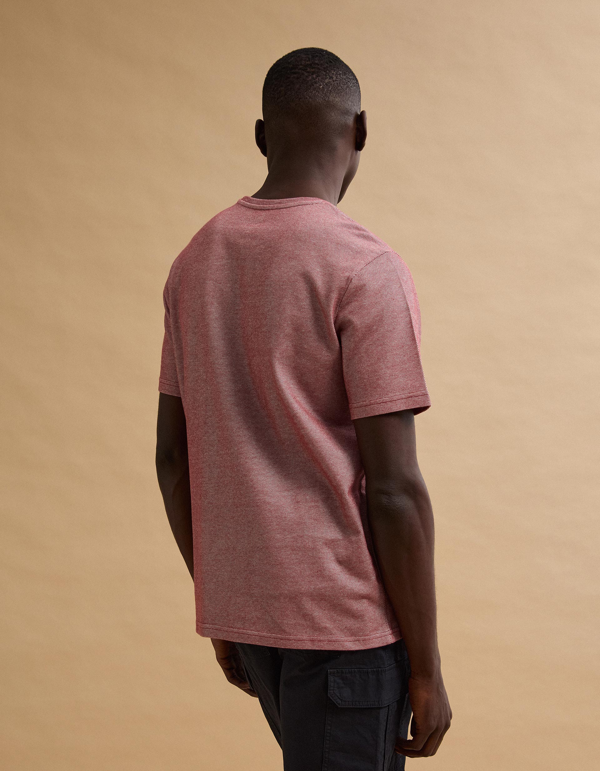 T-shirt Oxford, Homem, Vermelho Escuro